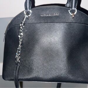 Michael Kors Black Shoulder Bag with Silver Chain
